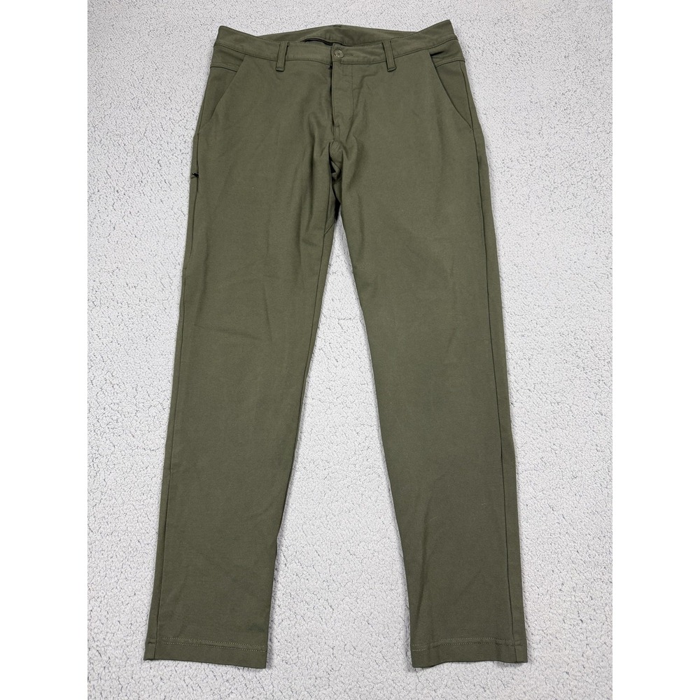 BYLT Everyday Pant 2.0 Pants Mens Large Green Stretch Chino Slim Casual Travel